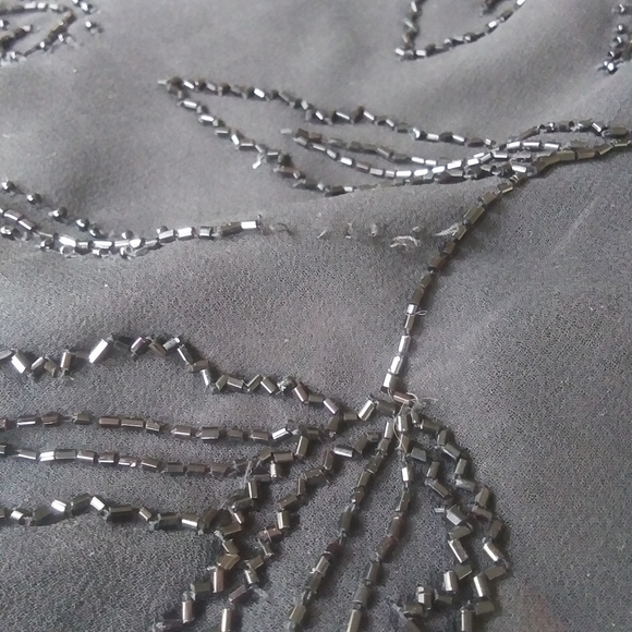 Vintage JKARA New York Beaded Asymmetrical Tank, Black - Picture 8 of 14